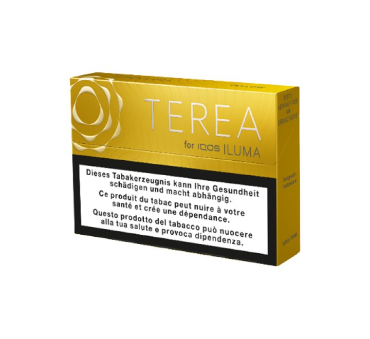 Стики TEREA Yellow KZ — упаковка TEREA для IQOS ILUMA, табак с цитрусовыми нотами, фото ILUMA IQOS